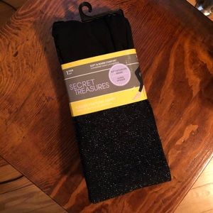 Fleeced Lines Footless Tights/Leggings w/ Shimmer